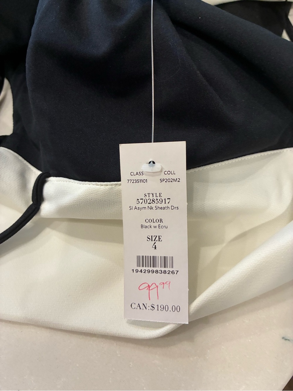 NWT White House Black Market Black & White Dress Size 4 - Picture 3 of 8